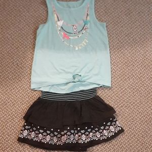 Justice Outfits size 10 color Blk/turquoise. Like New condition
